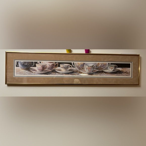 Framed and matted "TEA TIME" & "CHINA COLLECTION" BY HARRIET Nordby - Picture 1 of 10